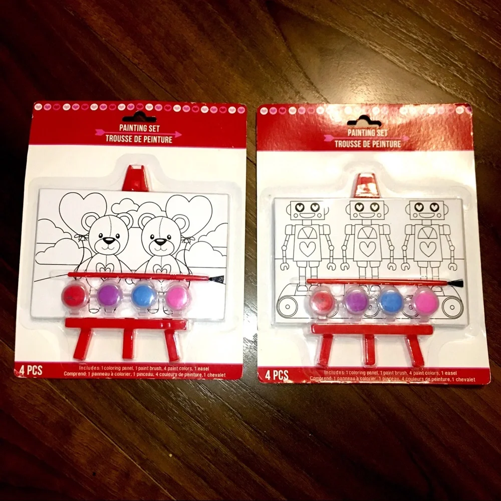Small Bears and Robots Painting and Easel Sets
